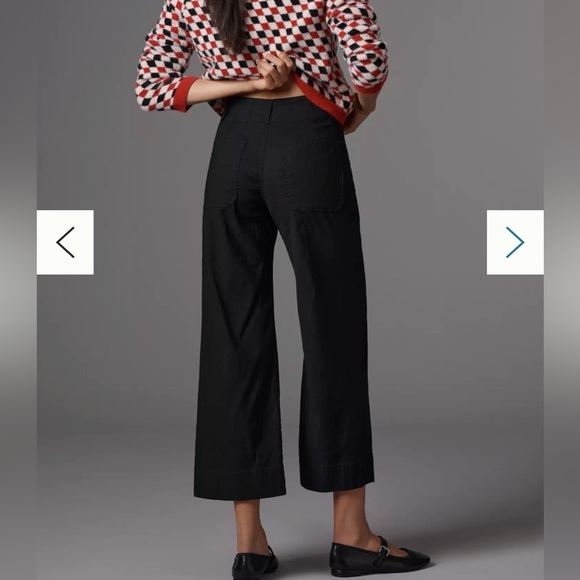 Maeve The Collette High Rise Cropped Wide Leg Pant Black 26 Anthropologie - Picture 4 of 16